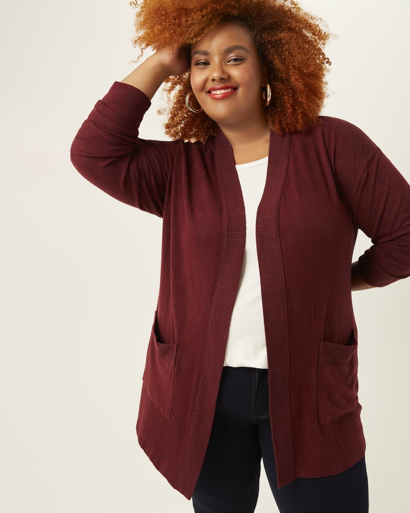 Front of plus size Amanda Ribbed Knit Cardigan by Downing Studio | Dia&Co | dia_product_style_image_id:167214